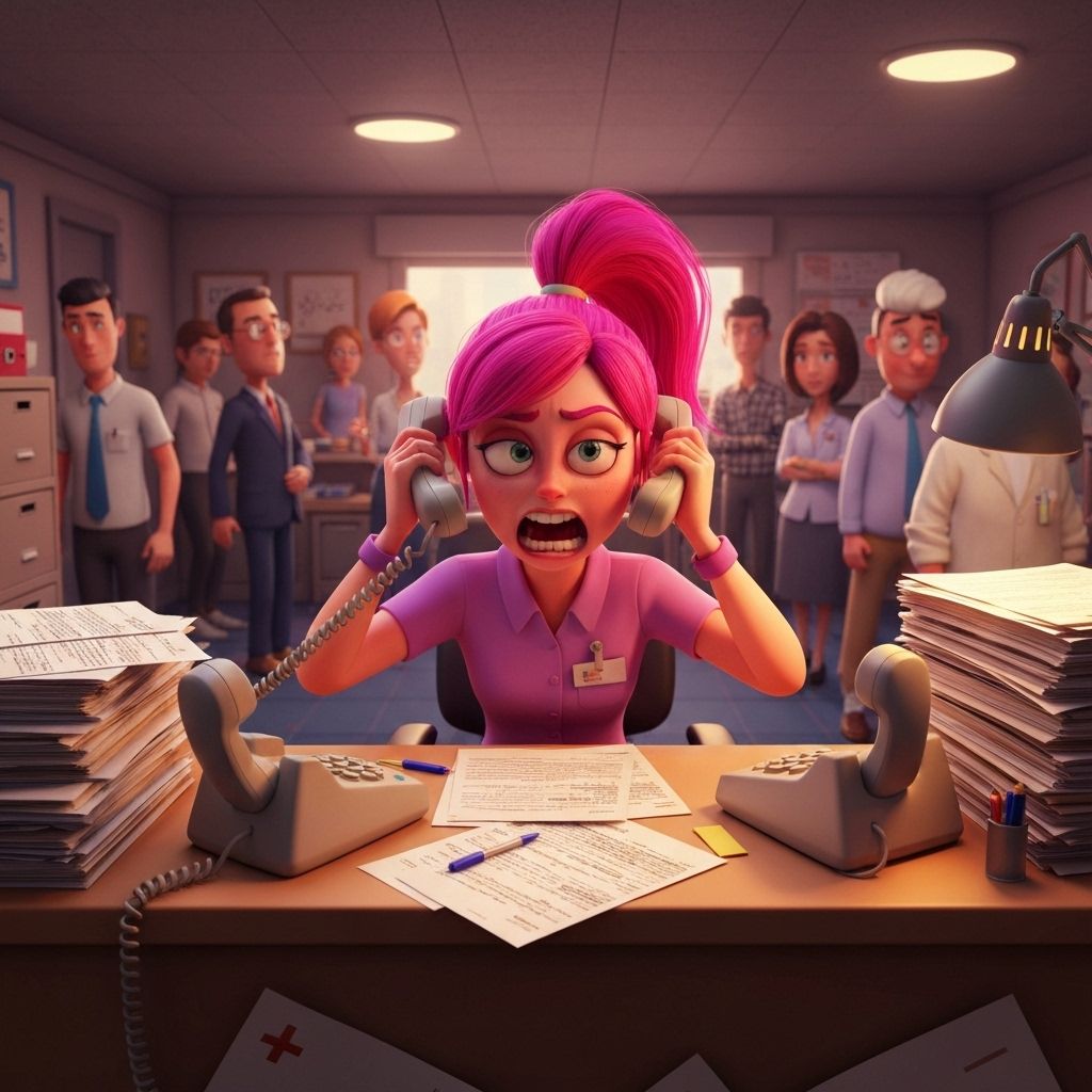 موظفة استقبال متوترة